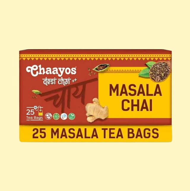 Chaayos Masala Chai Tea Bags-Assam Black Tea With Natural Spices