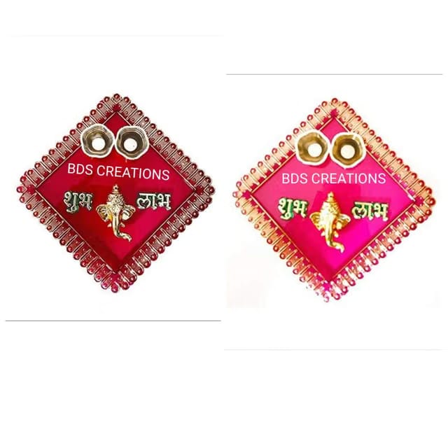 053 Designer Decorated Diya BHAIDOOJ, Engagement (15CM) Platter