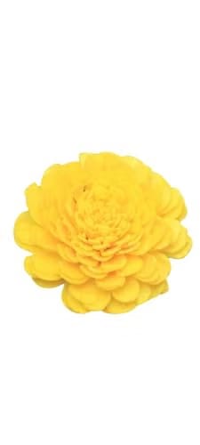 Decorative Hand Crafted Shola Flowers, Various Sizes and Colours (50, Yellow Marigold, 8)
