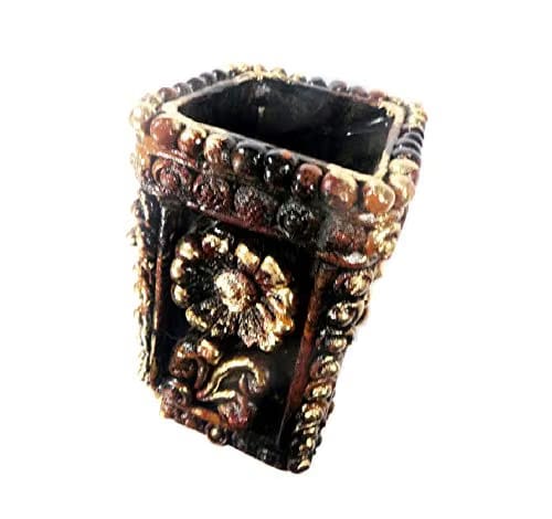 Antique Looking Dark Metal Finish Handcrafted Paper-Made (Papier Mache) Unbreakable Pen Stand