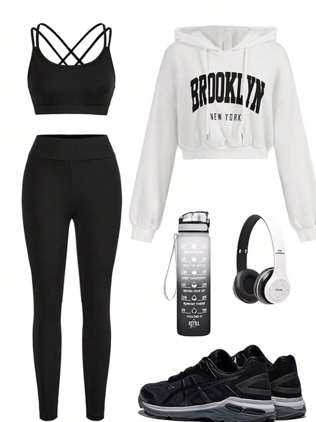 Women's 3Pcs Crossed Sport Set