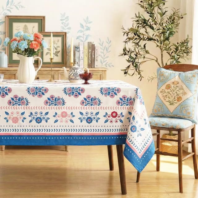 Block Print Design Cotton Table Cloth 4 Seater – Dining Table Cover Cloth