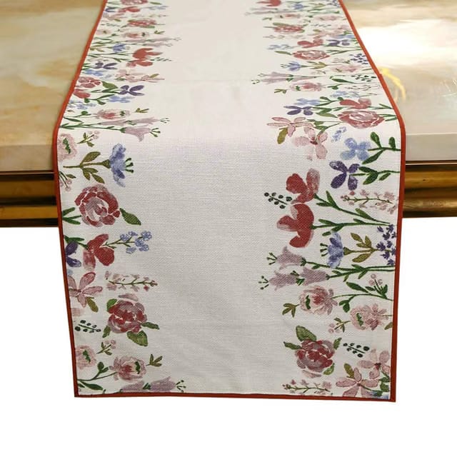 Bilberry Furnishing By Preeti Grover Cotton Dining Table Runner: Printed Anti-Skid 4 Seater & 6 Seater 13'' X 72''