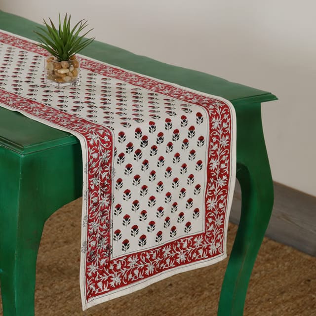 Ravaiyaa - Attitude is Everything Hand Block Printed Cotton Table Runner