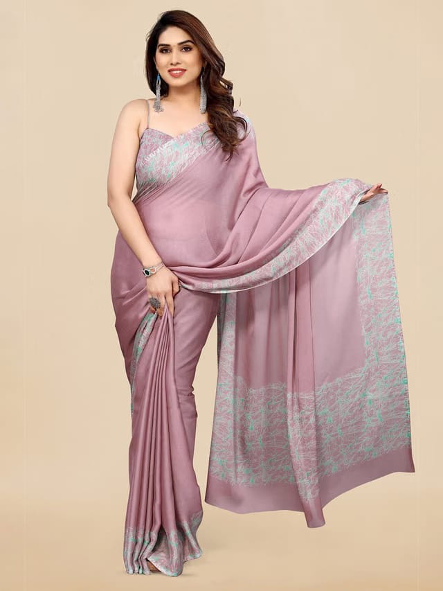 Abstract Printed Poly Chiffon Saree