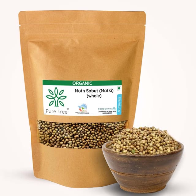 Pure Tree Certified Organic Moth Dal Whole