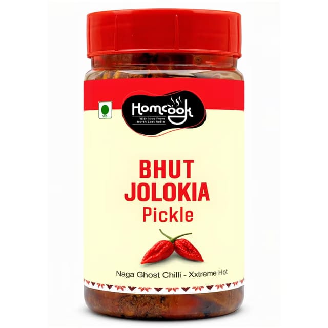 Homcook Bhut Jolokia Ghost Pepper King Chilli Pickle In Mustard Oil