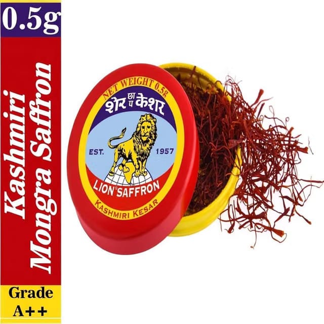 LION SAFFRON Grade A++ Mongra Pure Kashmiri Kesar Saffron for Pregnant Women & Health