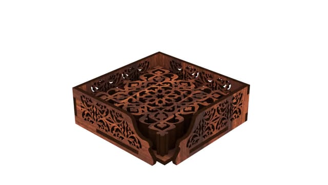 12 FOX Wooden Tea Coaster Asian Red Wood Handcrafted Coasters Home Kitchen for Tea & Coffee Table Décor Set of 6