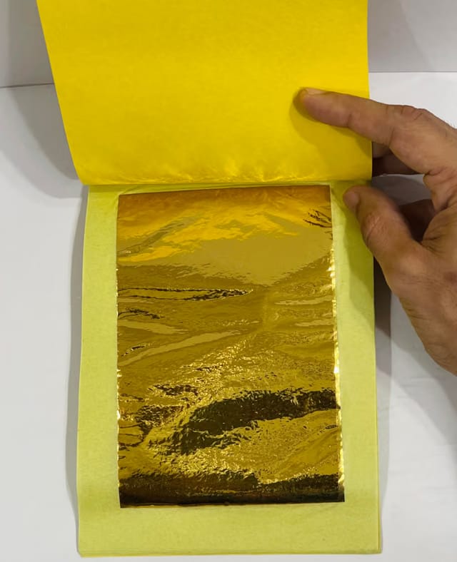 Tanjore Painting Synthetic Gold foils Sheets Pure Gold Shine 6x4 inches 25 Golden foils Sheets for Tanjore Painting