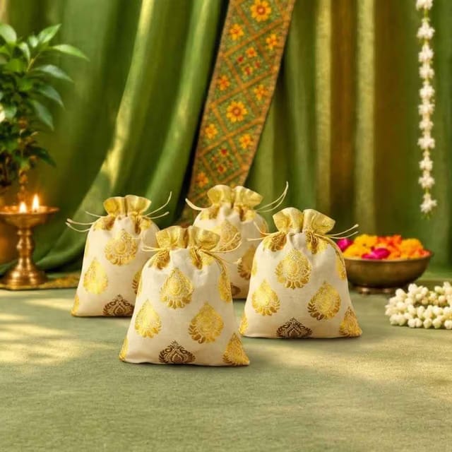 Traditional Yellow Golden Potli