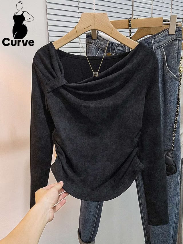 Women's Plus Size Asymmetric Pullover T-Shirt