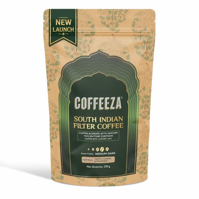 Coffeeza South Indian Ground Filter Coffee – Authentic 80:20 Coffee & Chicory Filter Blend