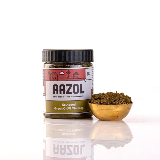 Aazol Green Chilli Chutney: Kolhapuri Thecha
