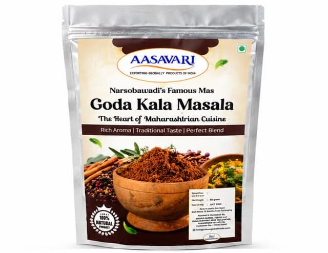 AASAVARI Narsobawadi Famous Goda Kala Masala |Traditional Spice Blend for Masale Bhat, Bharli Vangi, Amti & Rassa