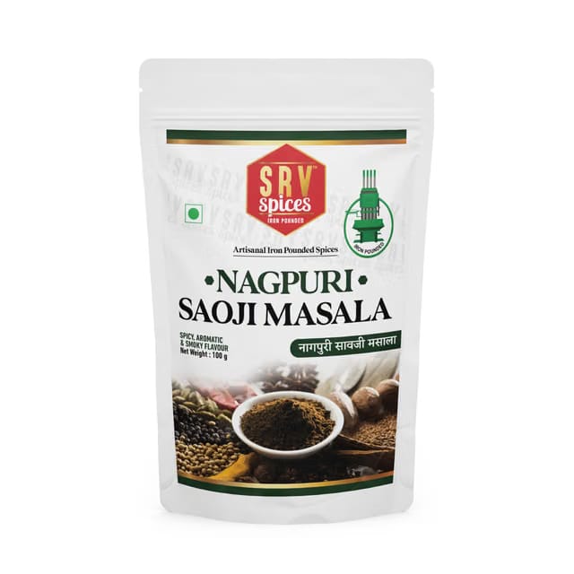 SRV SPICES Nagpuri Saoji Masala – Authentic Savji Masala for Saoji Chicken & Mutton, Smoky & Aromatic Flavor