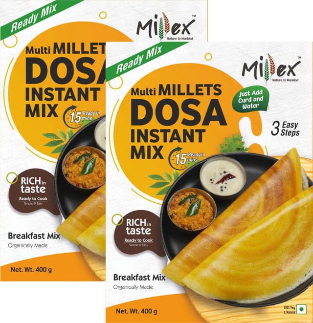 Millex Multi Millets Dosa Instant Mix 400g Organic & Healthy Breakfast