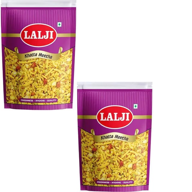lalji Khatta Meetha 800Gm Bikaneri Namkeen Spicy and Crispy Healthy Snack Khatta Meetha