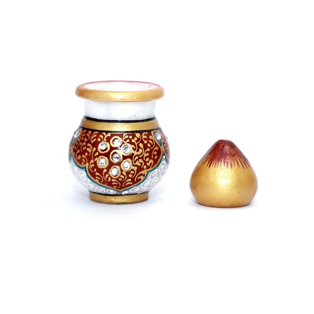 Marble Handicraft Designer Decorative Kalash for Pooja