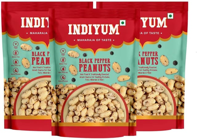 Indiyum Roasted Black Pepper Peanut BQ Masala Peanuts
