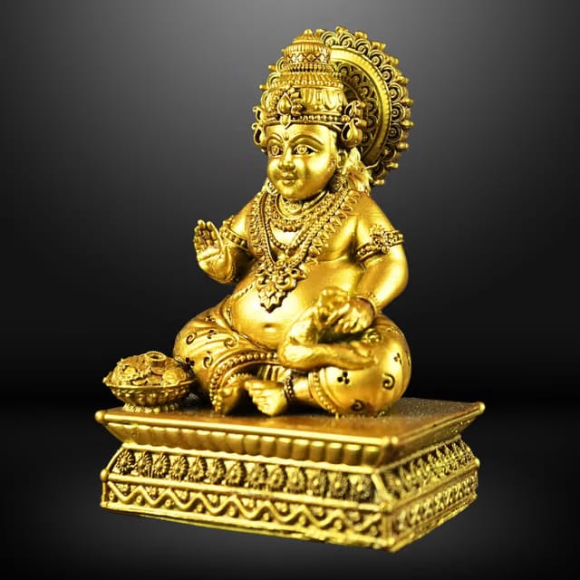 Lord Kuber Statue – 4.5” Polystone Idol for Wealth & Prosperity