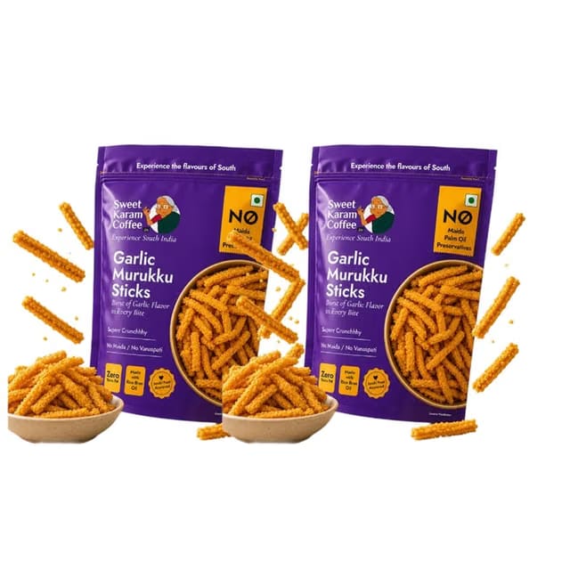 Sweet Karam Coffee Garlic Murukku Chakli/Crisp