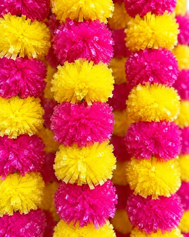 10 Pcs Artificial Marigold Garland Genda Phool Mala