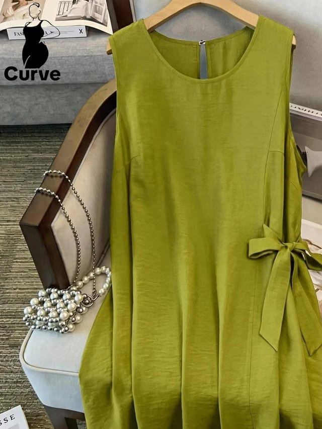 Women's Plus Size Knotted Tank Dress