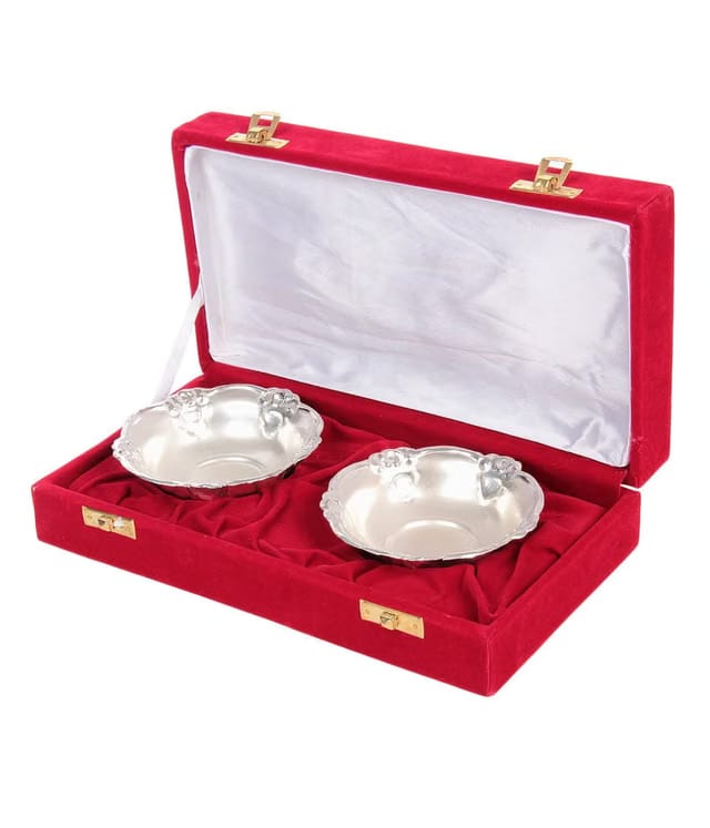 German Silver Bowls with Velvet Gift Box for Diwali Gifts/Diwali Gift Items/Birthday/Annivarsary Gift/corpotrate Gift