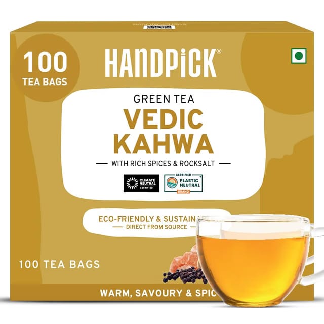 HANDPICK, Vedic Detox Kahwa Green Tea - 100 Tea Bags