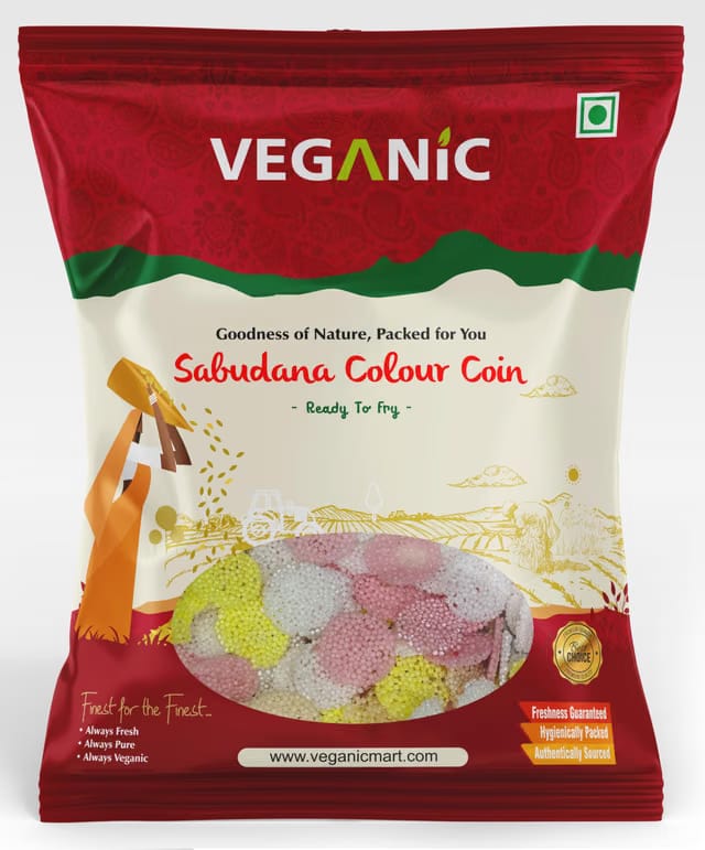 Veganic Multi Color Sabudana Papad Coin