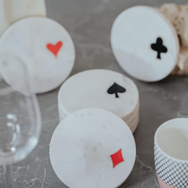 Premium Inlay Marble Coasters - Set of 4