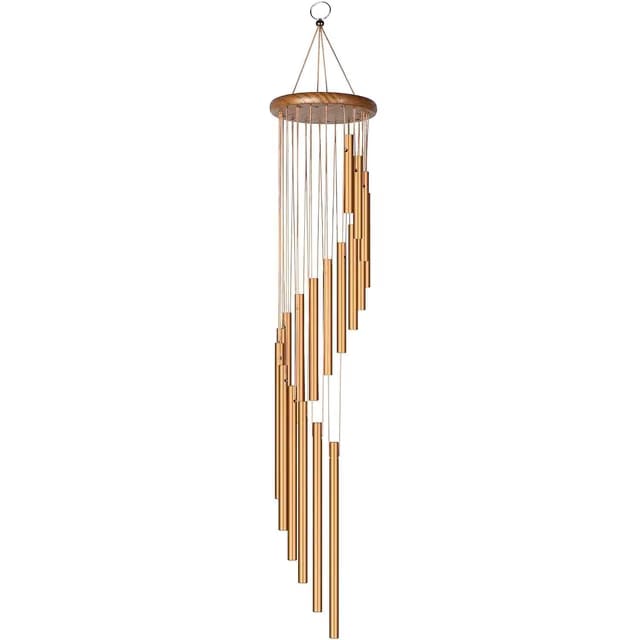 Outdoor Wind Chime with 15 Metal Tubes – Deep Tone Garden Chime in Modern Multicolor Design – Weather-Resistant Hanging