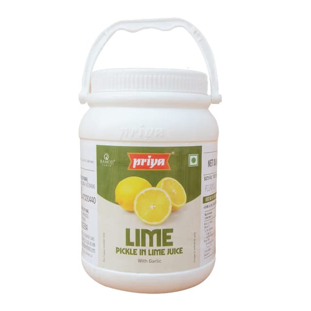 Priya Lime Pickle in Lime Juice With Garlic, 1kg Jar