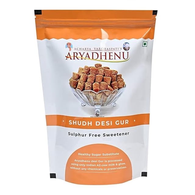 ARYADHENU Shudh Desi Cane Jaggery – 100% Natural, Pure & Healthy Indian Jaggery Sweetener