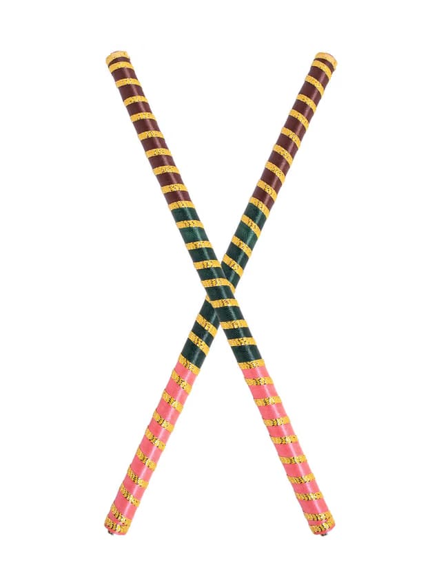 Golden Peacock Festive Dandiya Sticks for Navratri Garba & Dandiya Raas