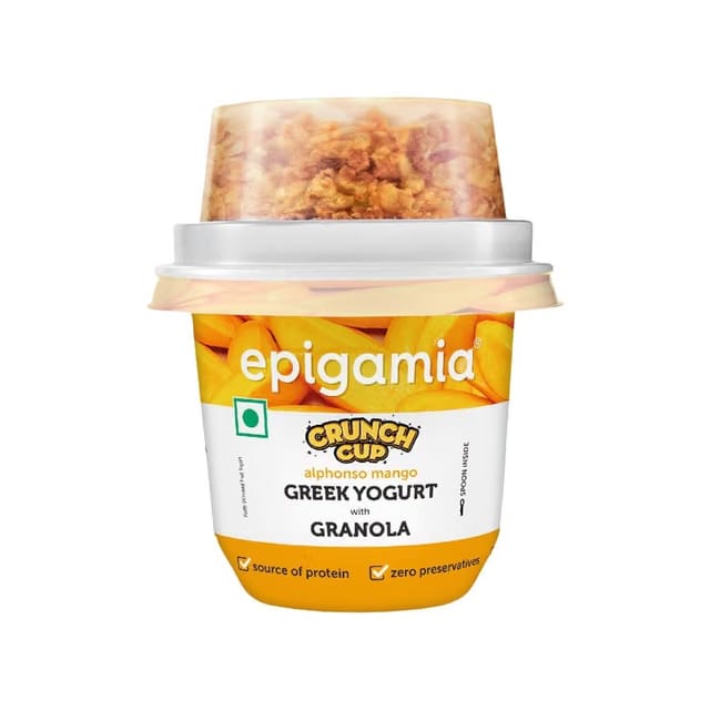 Epigamia Mango Crunch Flavoured Greek Yogurt with Granola