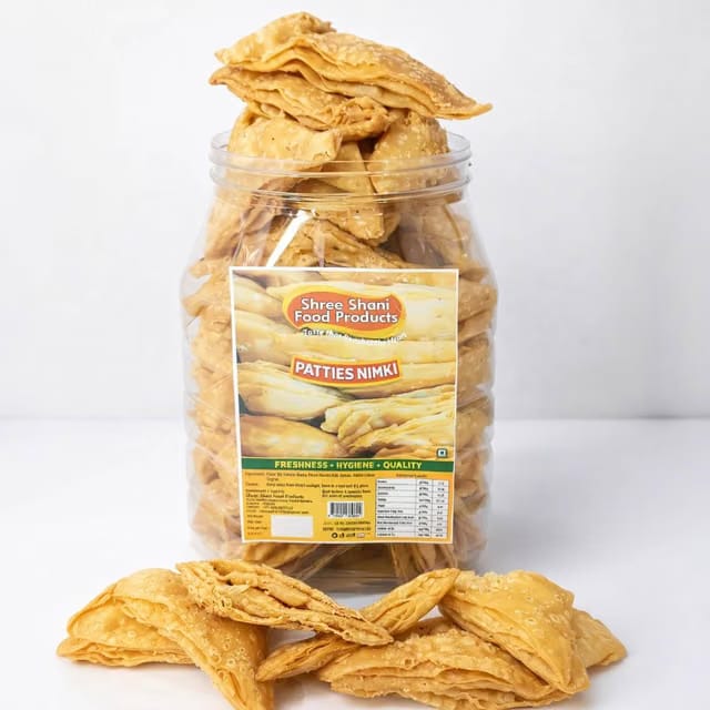 Shree Shani Food Products Crispy Patties Namkeen (Nimki) Jar Namkeen