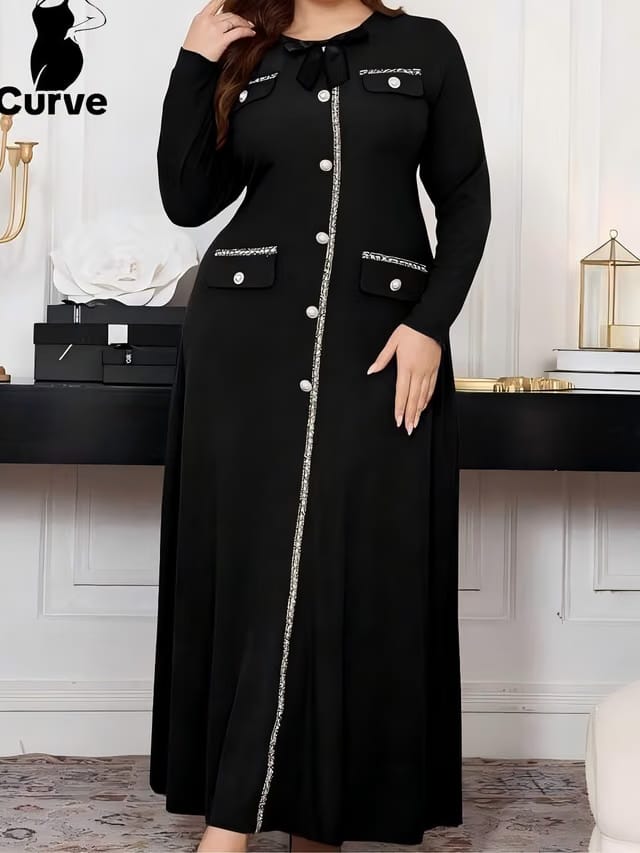 Women's Plus Size Patchwork A-Line Dress