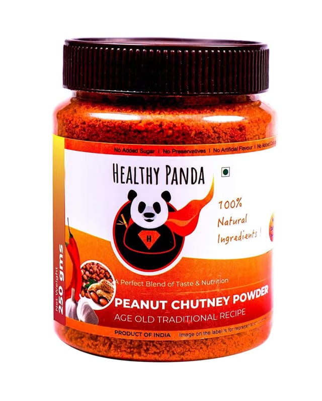 HEALTHY PANDA Peanut Garlic Chutney Powder / Groundnut Chutni Powder Famously Known As Shenga Chatni