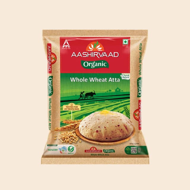 Aashirvaad Truly Organic Whole Wheat Atta, 0% Maida