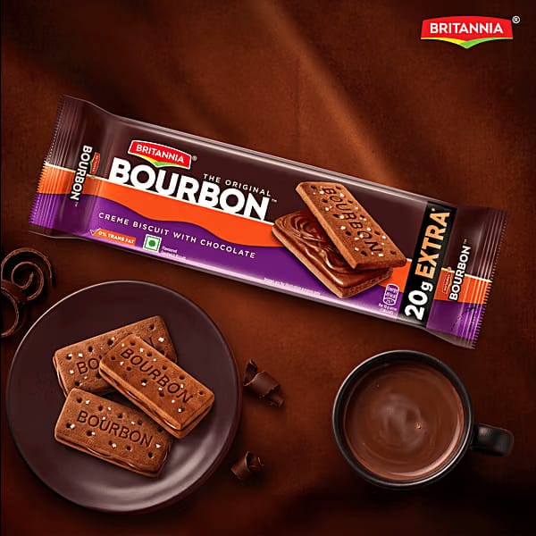 Britannia The Original Bourbon Creme Biscuit - With Chocolate