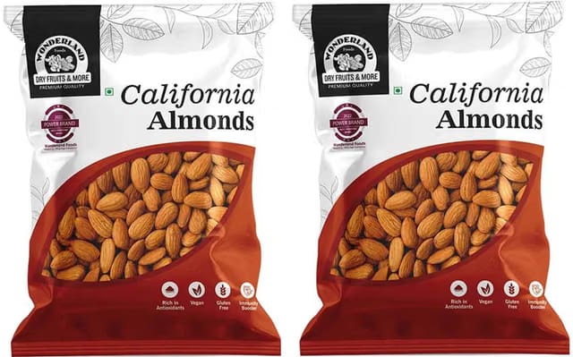 WONDERLAND Foods Raw California 100g X 2 Almonds