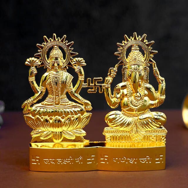 SATVIK Laxmi Ganesh Idol for Home & Car Dashboard (4 Inch)