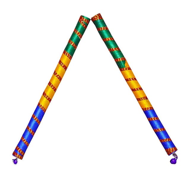 Multicolor Wooden Multicolor Dandiya Garba Sticks for Adult Navratri Celebration Multidesign Dance Garba Sticks