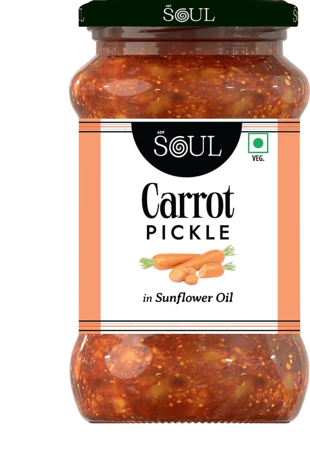Soul Carrot Pickle 380g -Crunchy Delight in Sunflower Oil