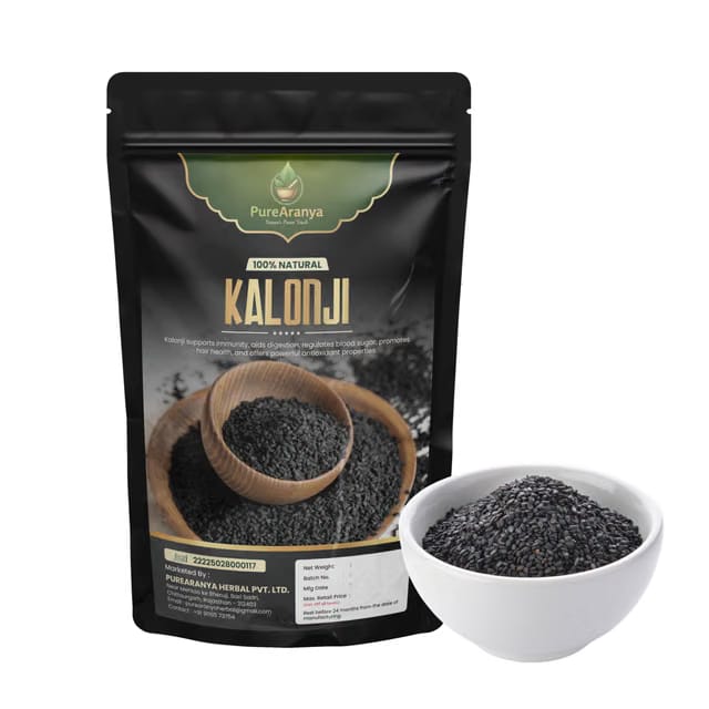 PureAranya Pure Natural Kalonji Seeds 100g - Premium Nigella Seeds