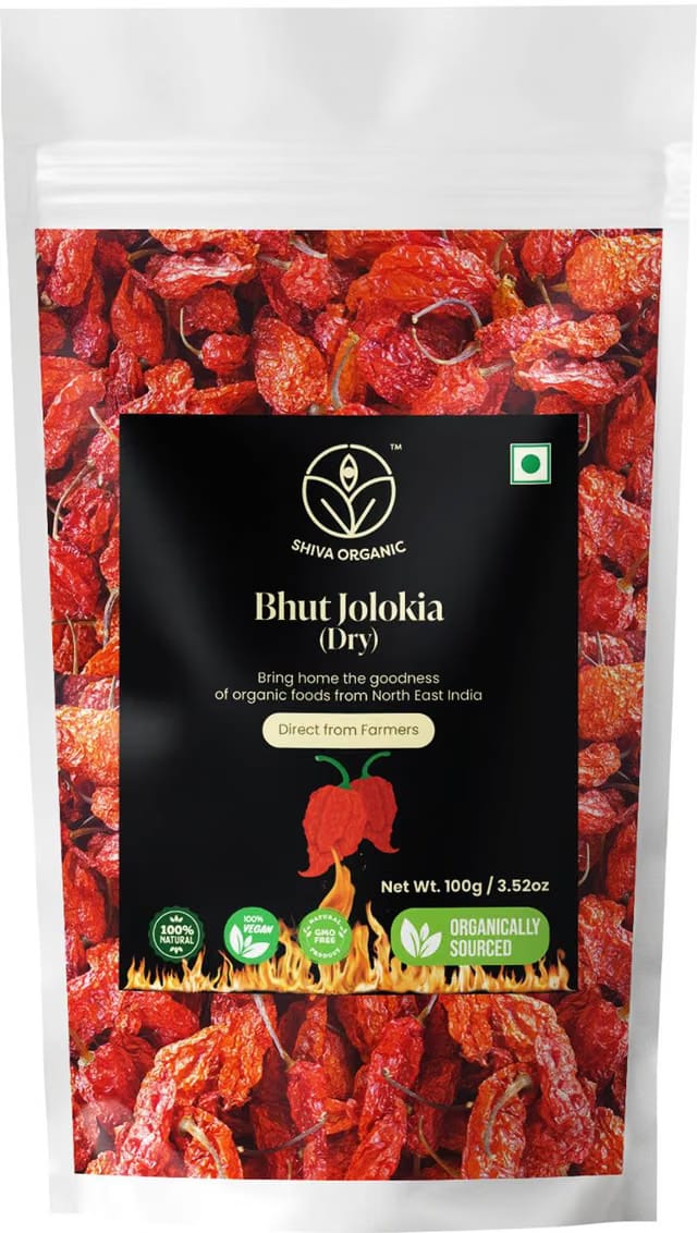 Shiva Organic Bhut Jolokiya ( King Naga Chilli Dry)
