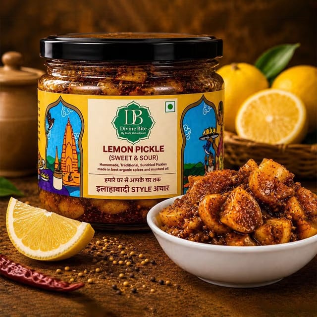 Divine Bite Homemade Lemon Pickle - Sweet & Sour