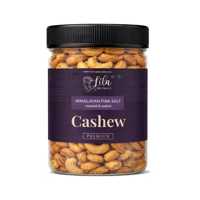 LILA DRY FRUITS Roasted Cashew Nuts 500 gms Himalayan Pink Salt Flavour